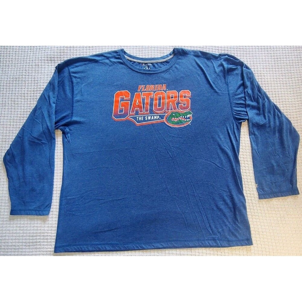 University Of Florida Gators The Swamp CHAMPION T-Shirt Long Sleeve Sz 2XL Blue